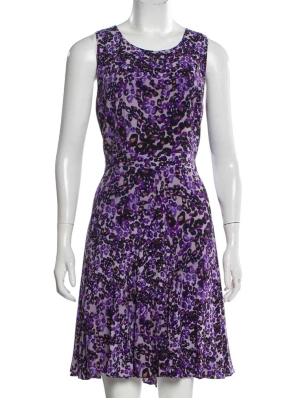 DVF Floral A-Line Dress Sleeveless Brunch Wedding Office Classic Medium